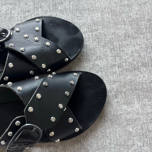 Ancient Greek Sandals Pella Rivets sandal in black leather - Picture 2 of 5